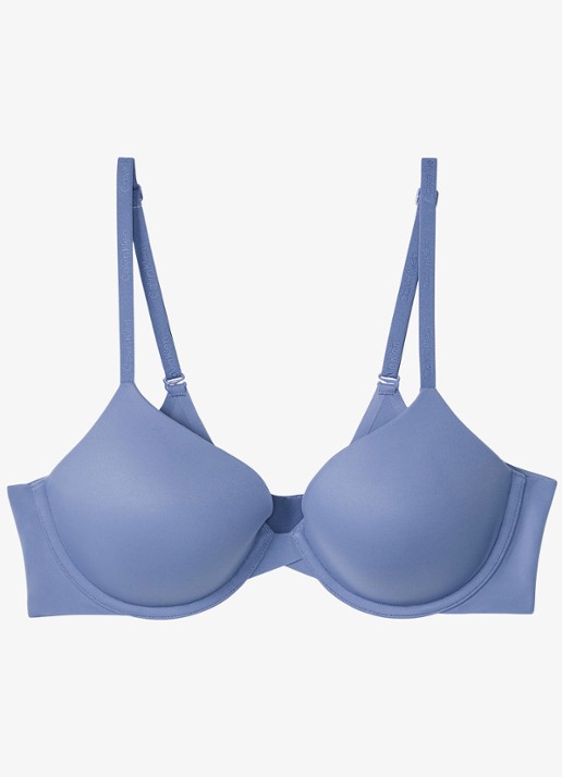 Calvin Klein Voorgevormde effen bh  - voorkant 5 blue tulip-44j / blauw