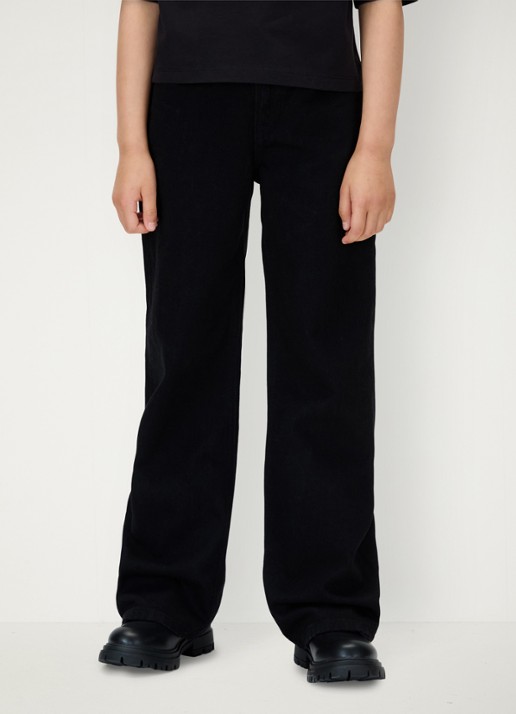 Calvin Klein Wide fit jeans met steekzakken - detail 4 zwart
