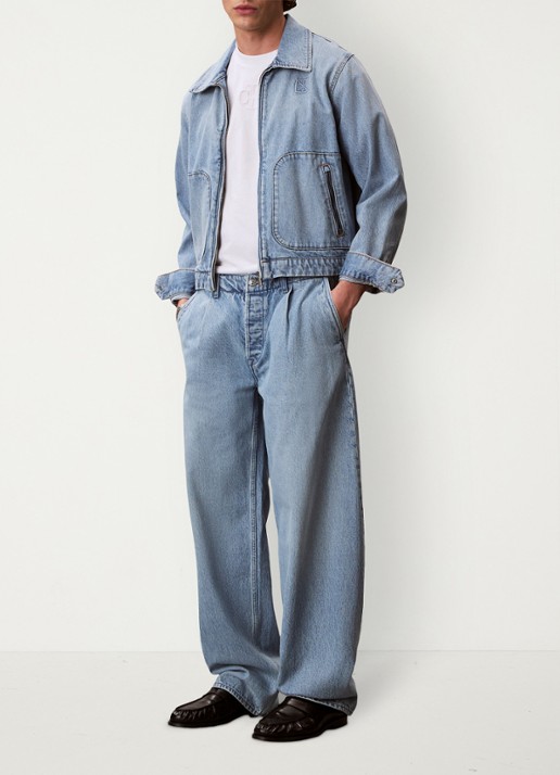 Calvin Klein Wide leg jeans met steekzakken - voorkant 2 indigo