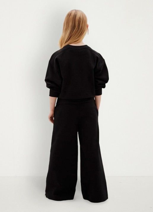 Calvin Klein Wide leg joggingbroek met logoborduring - achterkant zwart