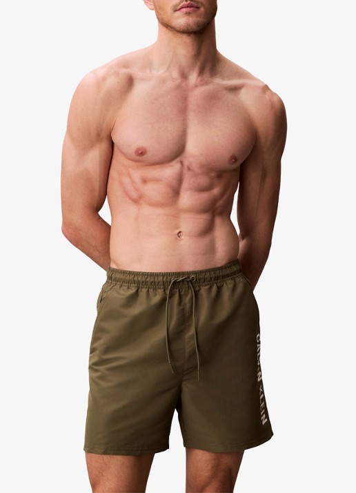 Calvin Klein Zwemshorts met logo en trekkoord - detail 2 groen