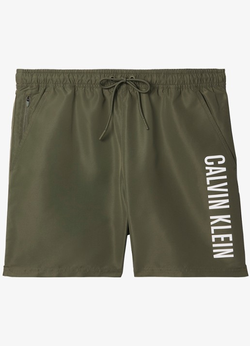 Calvin Klein Zwemshorts met logo en trekkoord - voorkant 5 groen