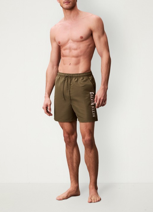 Calvin Klein Zwemshorts met logo en trekkoord - voorkant 6 groen