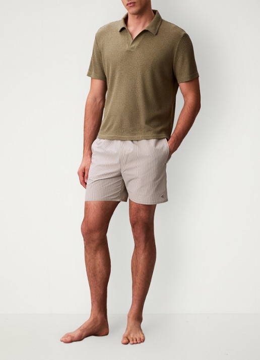Calvin Klein Zwemshorts met logo en trekkoord - voorkant 6 beige
