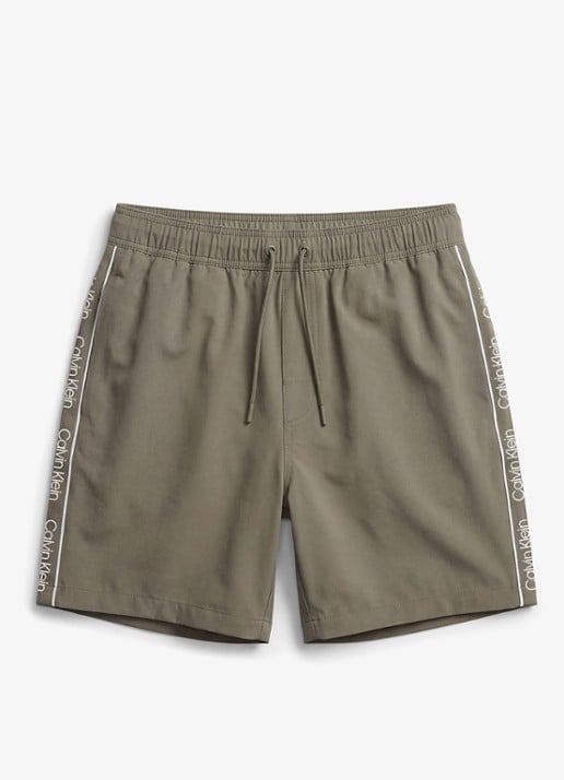 Calvin Klein Zwemshorts met logo en trekkoord - voorkant 2 groen