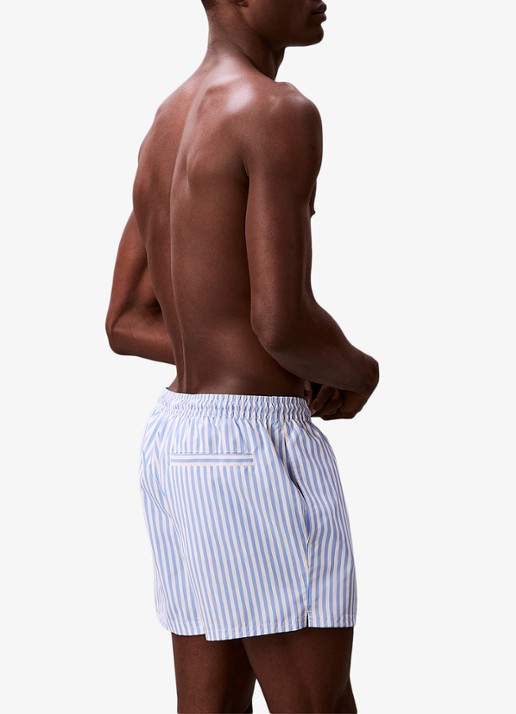 Calvin Klein Zwemshorts met logo en trekkoord - achterkant lichtblauw