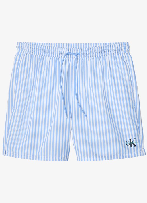 Calvin Klein Zwemshorts met logo en trekkoord - voorkant 4 lichtblauw