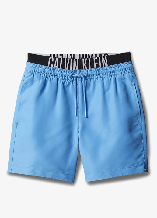 Calvin Klein Zwemshorts met logoband - voorkant 2 lichtblauw