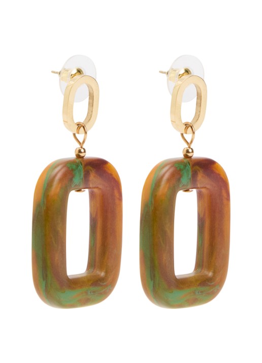 Camps & Camps Bold Chunky Dangling oorstekers verguld
