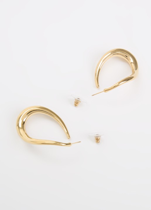 Camps & Camps Curved Creole oorstekers verguld - detail 2 goud