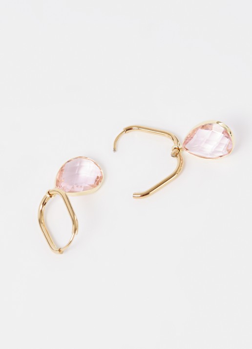 Camps & Camps Enchanting Crystal oorhangers verguld - detail 3 roze
