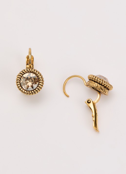 Camps & Camps Golden Shadow oorhangers met Swarovski kristal verguld - detail 3 goud