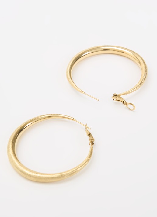 Camps & Camps Medium Ovale Matte oorringen verguld - detail goud