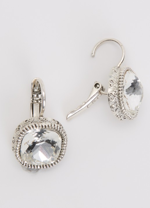 Camps & Camps Oorhangers met kristal - detail zilver
