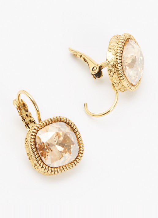 Camps & Camps Oorhangers met Swarovski kristal verguld - detail 3 goud
