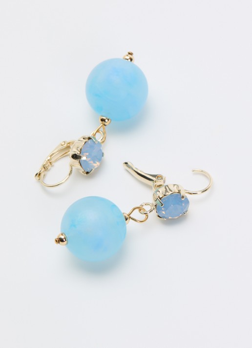 Camps & Camps Oorhangers met Swarovski kristal verguld - detail 3 blauw