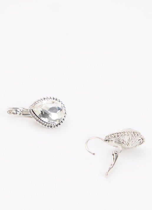 Camps & Camps Oorhangers met Swarovski kristal verzilverd - detail zilver
