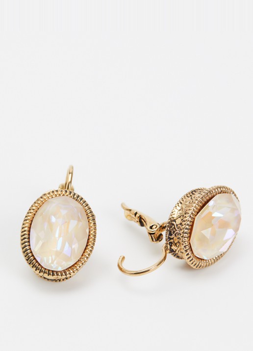 Camps & Camps Swarovski Ivory oorringen veguld - detail 2 goud