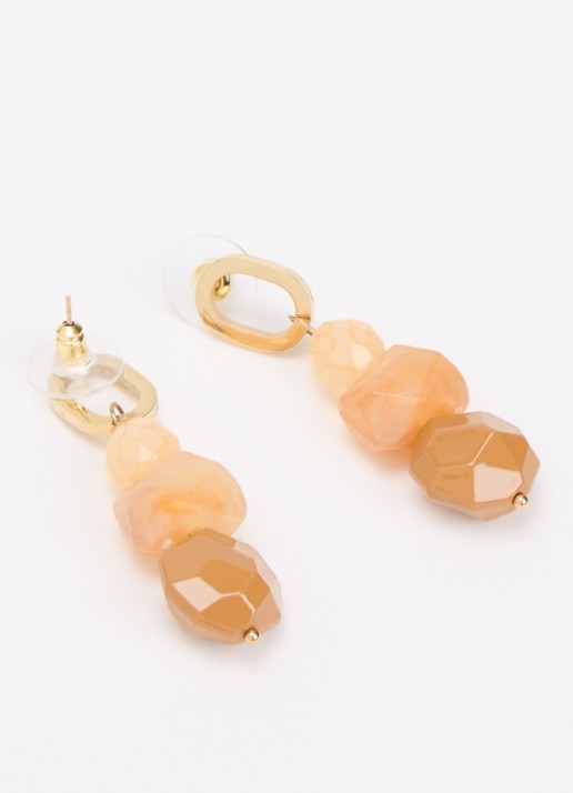 Camps & Camps Terracotta Trio oorstekers verguld - detail beige