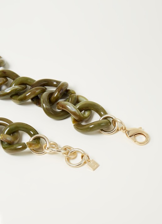 Camps & Camps Totally Vogue schakelketting met verguld detail - detail groen