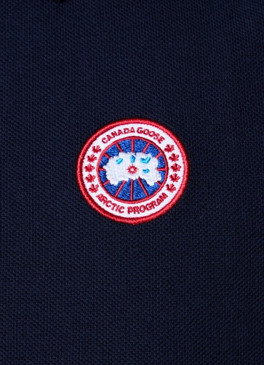 Canada Goose Beckley regular fit polo van piqué katoen met logoborduring - detail 4 donkerblauw