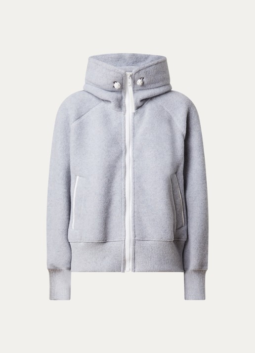 Canada Goose Chiliwack jack van wol met capuchon - voorkant 4 lichtgrijs
