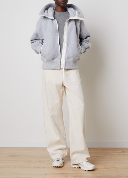 Canada Goose Chiliwack jack van wol met capuchon - voorkant 5 lichtgrijs