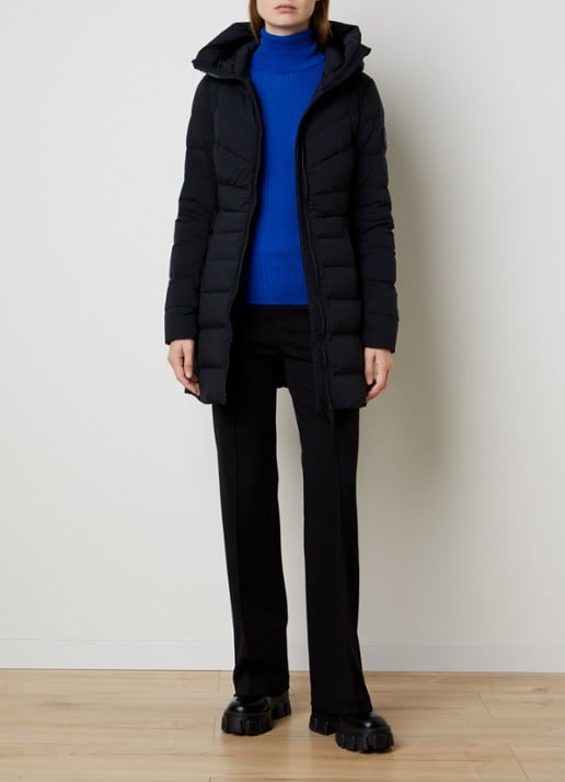 Canada Goose Clair gewatteerde jas met capuchon en donsvulling - voorkant 2 zwart
