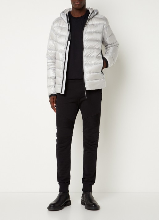 Canada Goose Crofton gewatteerd jack met capuchon en donsvulling - voorkant 6 lichtgrijs
