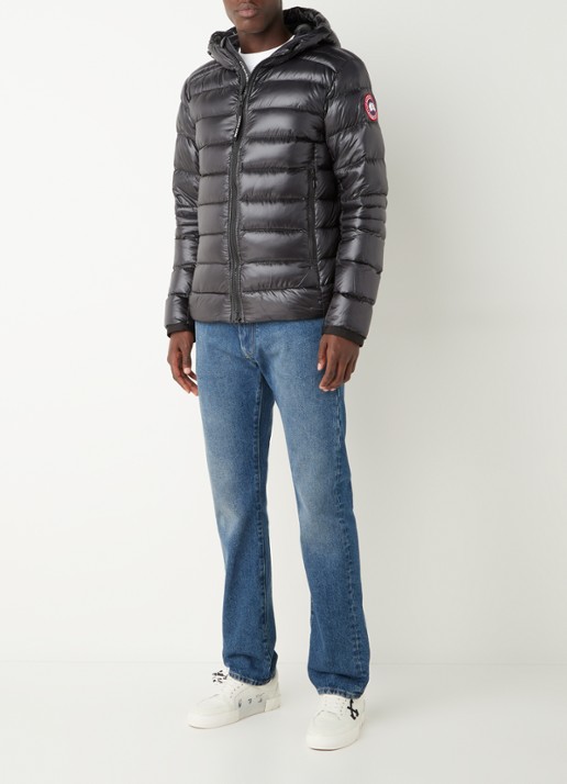 Canada Goose Crofton gewatteerd jack met capuchon en donsvulling - voorkant 2 antraciet