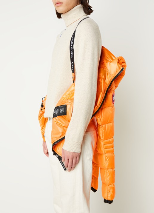 Canada Goose Crofton gewatteerd jack met capuchon en donsvulling - detail 6 oranje