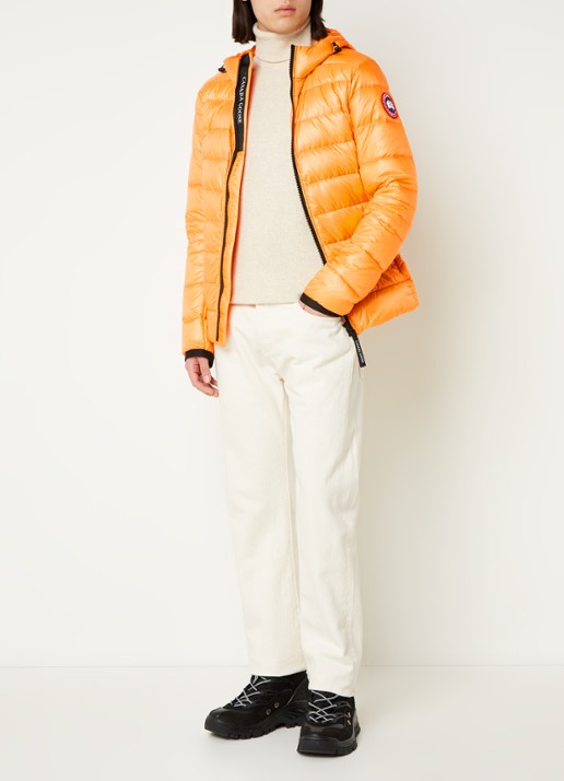Canada Goose Crofton gewatteerd jack met capuchon en donsvulling - voorkant 3 oranje