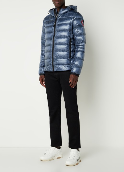 Canada Goose Crofton gewatteerd jack met capuchon en donsvulling - voorkant 2 middenblauw