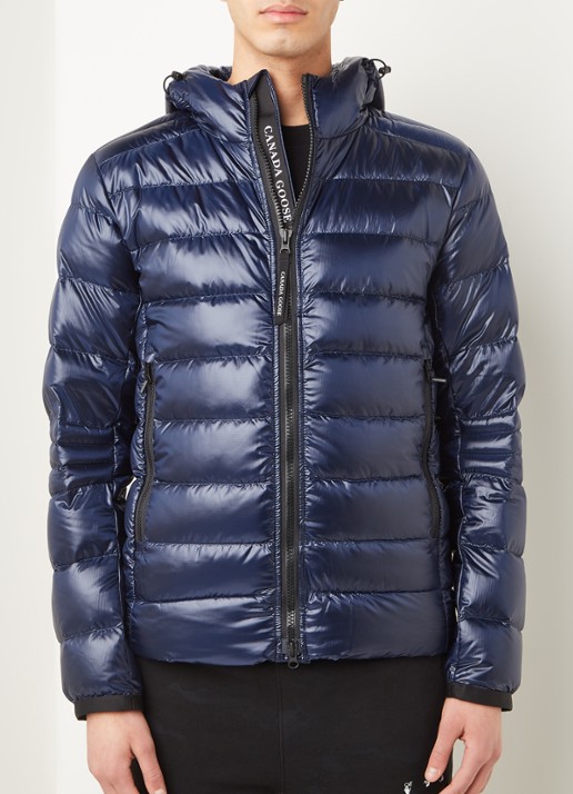Canada Goose Crofton gewatteerd jack met capuchon en donsvulling - detail 4 blauw