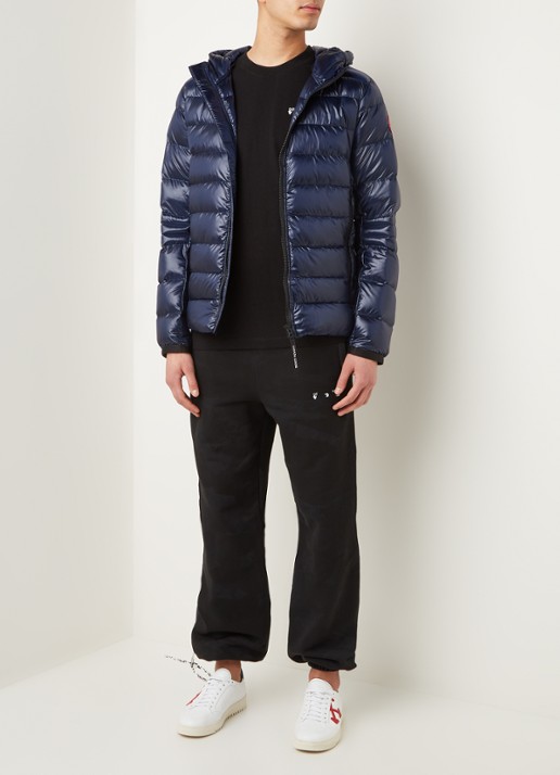 Canada Goose Crofton gewatteerd jack met capuchon en donsvulling - voorkant 2 blauw
