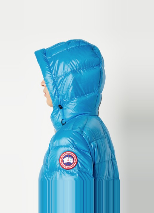 Canada Goose Crofton gewatteerd jack met capuchon en donsvulling - detail 5 blauw