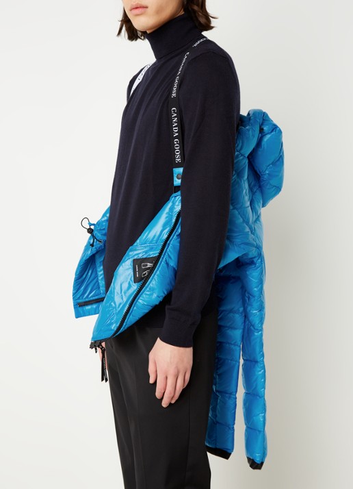 Canada Goose Crofton gewatteerd jack met capuchon en donsvulling - detail 6 blauw