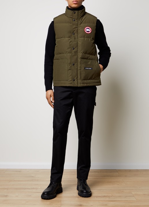 Canada Goose Freestyle gewatteerde bodywarmer met donsvulling en steekzakken - voorkant 3 legergroen