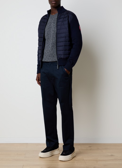Canada Goose Hybridge ribgebreid vest van wol met gewatteerd voorpand - voorkant 6 donkerblauw