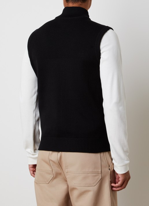 Canada Goose Hybridge ribgebreid vest van wol met gewatteerd voorpand - achterkant 3 zwart