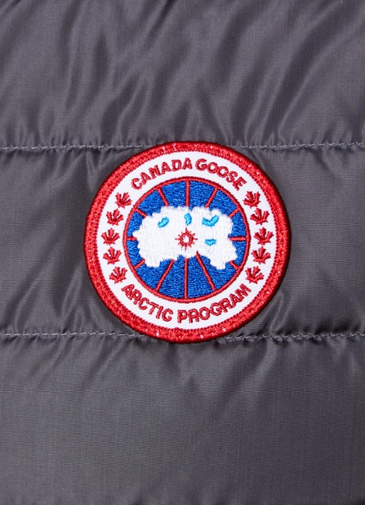 Canada Goose Hybridge ribgebreid vest van wol met gewatteerd voorpand - detail 6 antraciet