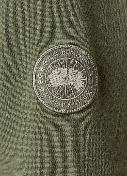 Canada Goose Hybridge Wide fijngebreid vest van merino wol met gewatteerd voor- en achterpant - detail 2 groen