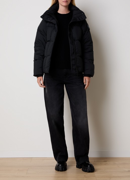 Canada Goose Junction gewatteerde parka met donsvulling en afneembare capuchon - voorkant 2 zwart