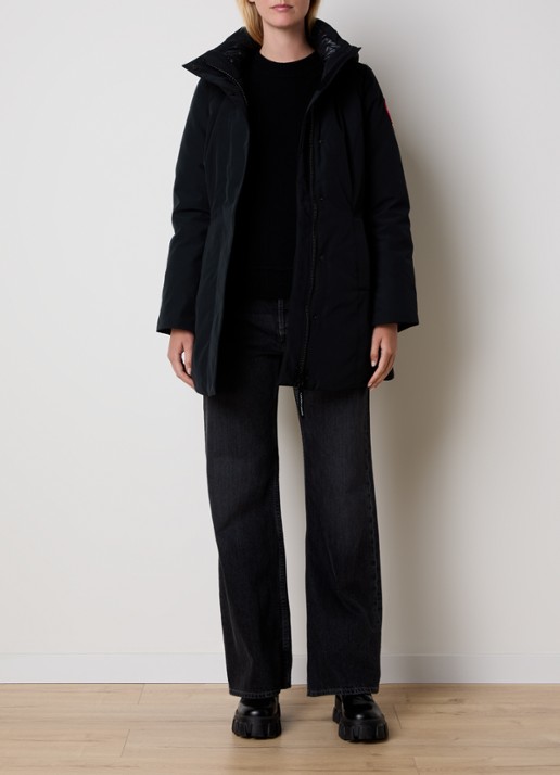 Canada Goose Leslie gewatteerde parka met donsvulling en capuchon - voorkant 2 zwart