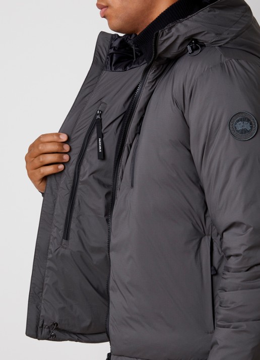 Canada Goose lodge gewatteerd jack met donsvulling - detail 4 grijs