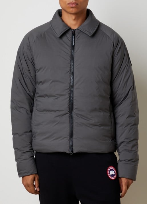Canada Goose Lodge gewatteerde jack met donsvulling en ritszakken - detail olijfgroen