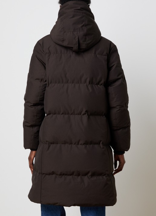 Canada Goose Louise longline pufferjas met donsvulling en capuchon - achterkant 6 bruin