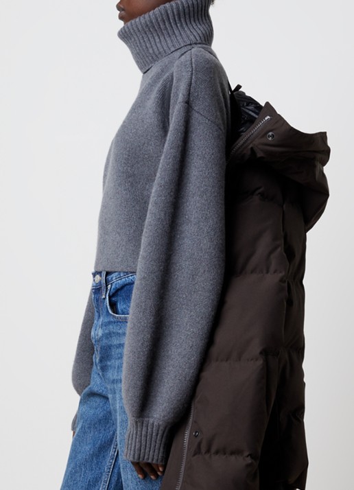 Canada Goose Louise longline pufferjas met donsvulling en capuchon - detail 3 bruin