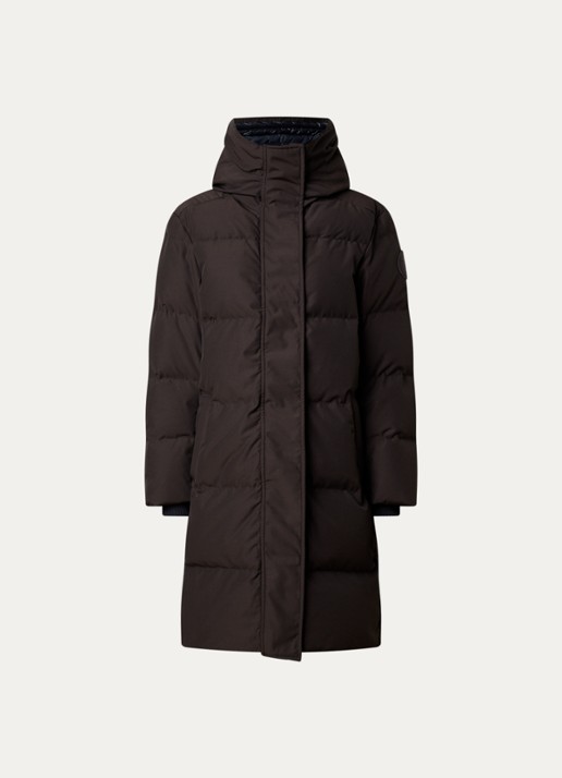 Canada Goose Louise longline pufferjas met donsvulling en capuchon - voorkant 4 bruin