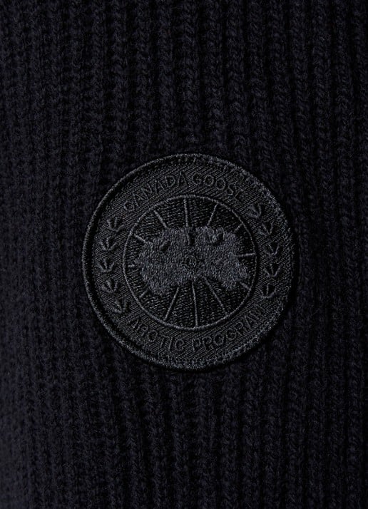 Canada Goose Mckinney fijngebreid vest van wol met logoborduring - detail 2 zwart